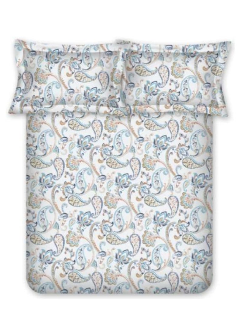 Bombay Dyeing - Bombay Dyeing King Size 180 TC 100% Cotton Bedsheet with 2 Pillow Cover- Floral Fiesta Floral Collection - Size: 274cm x 274cm - Blue FF2413 - Image 1