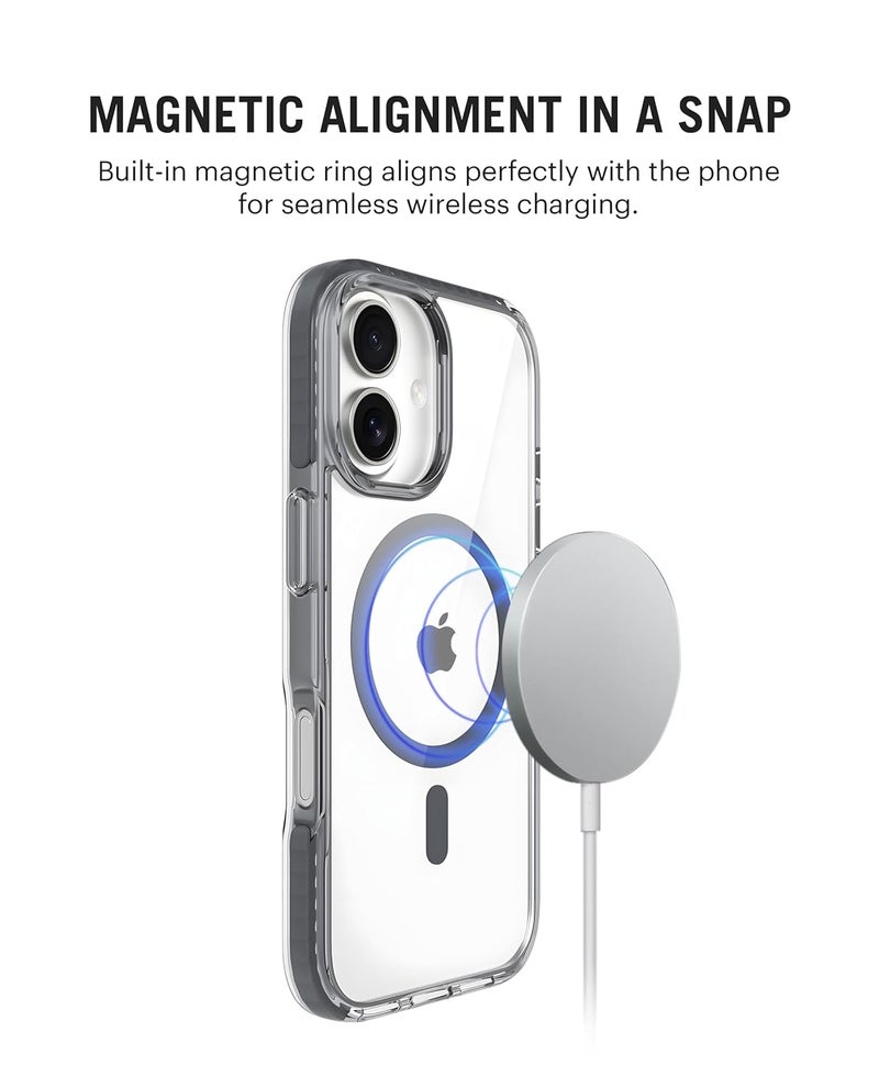 Daily Objects Stride Clear 3.0 Magnetic Case Cover Compatible with iPhone 16 | Wireless Charging Slim Back Cover | 2 Layer Edge Protection & Shockproof - Image 2