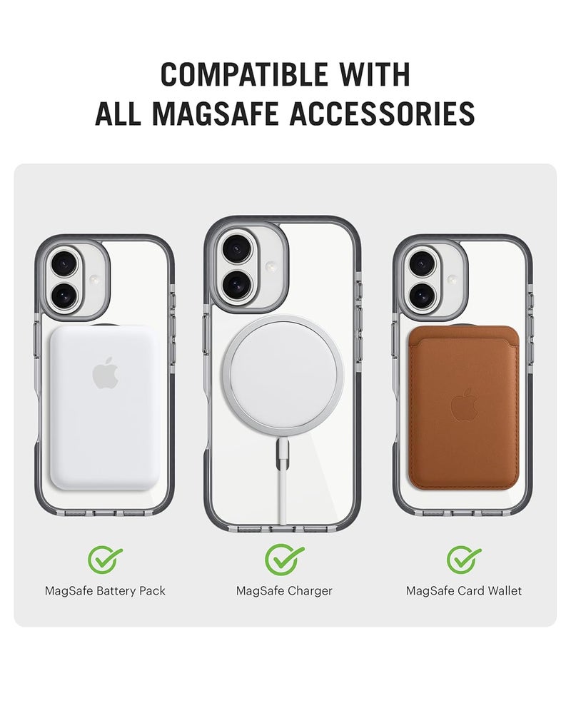 Daily Objects Stride Clear 3.0 Magnetic Case Cover Compatible with iPhone 16 | Wireless Charging Slim Back Cover | 2 Layer Edge Protection & Shockproof - Image 4