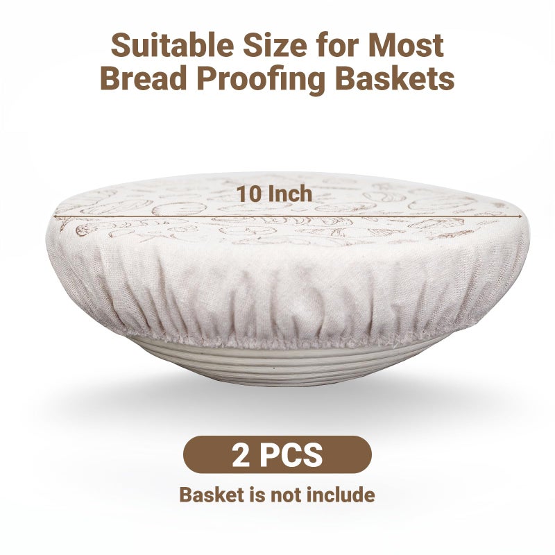 Verigud 2 Pack 10'' Bowl Covers for Bread Proofing with Plastic Liner, Reusable Cloth Bread Bowl Cover for Sourdough Rising - Image 5