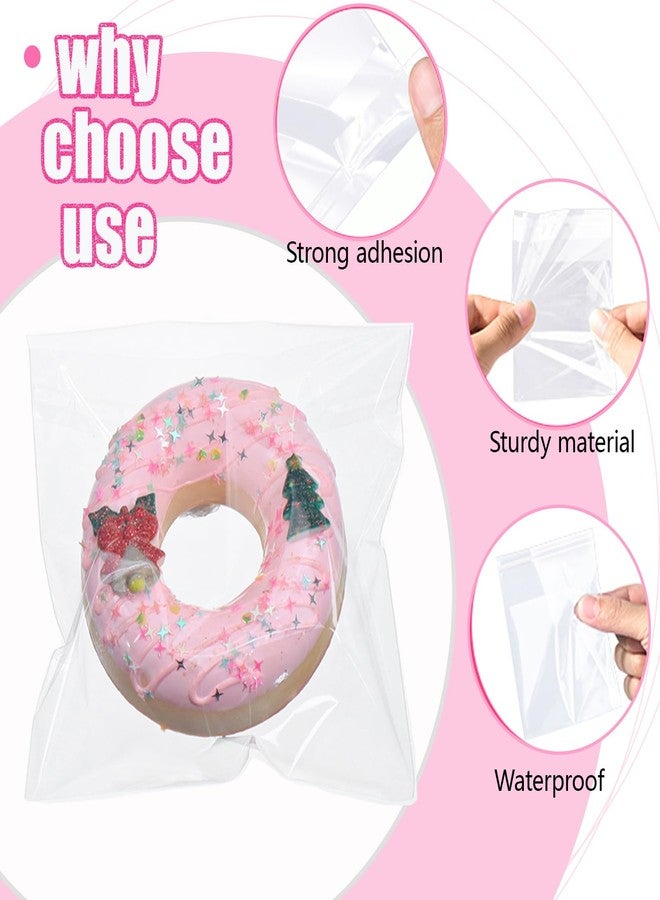 JCXPACK 500Pcs 5 x 5Inch Clear Cellophane Single Donut Bags Individual Macaron Cookies Bags Packaging Bakery Treat Bag for Soap Chocolate Truffle Ore Wedding Bab Shower Birthday Party Favors - Image 3