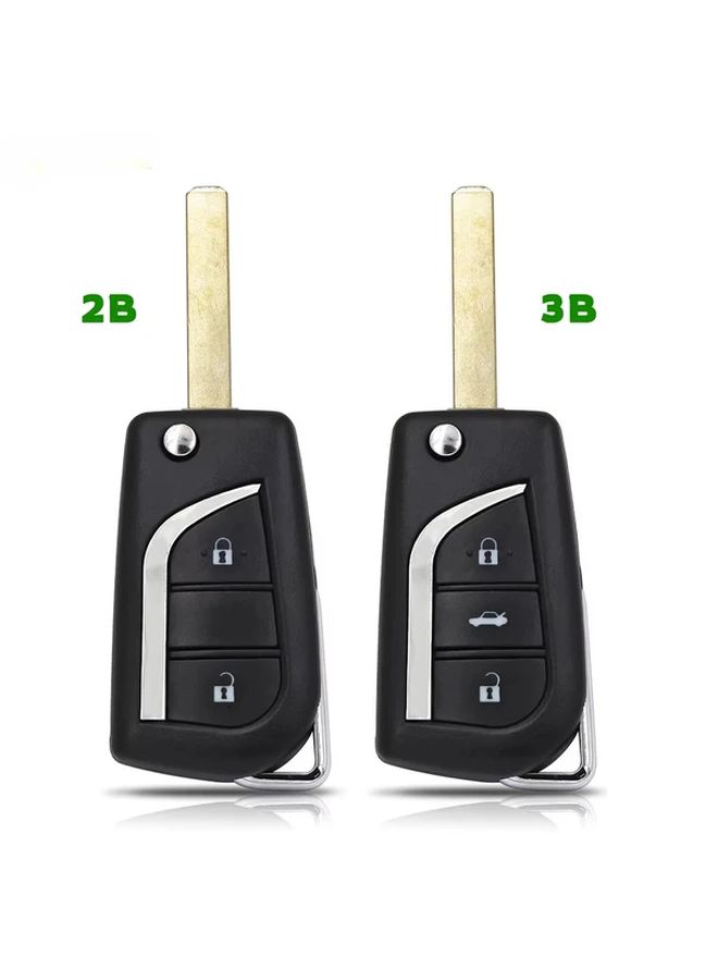2 Buttons Flip Remote Key Shell Case For Toyota Camry Corolla RAV4 Highlander - Image 1