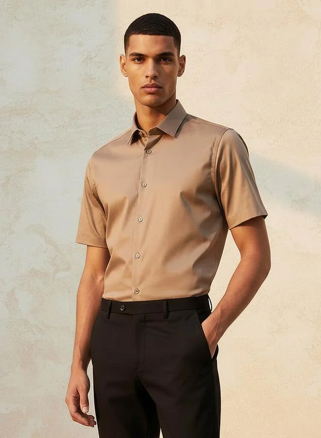 Splash FAV Slim Fit Collared Short Sleeves Shirt