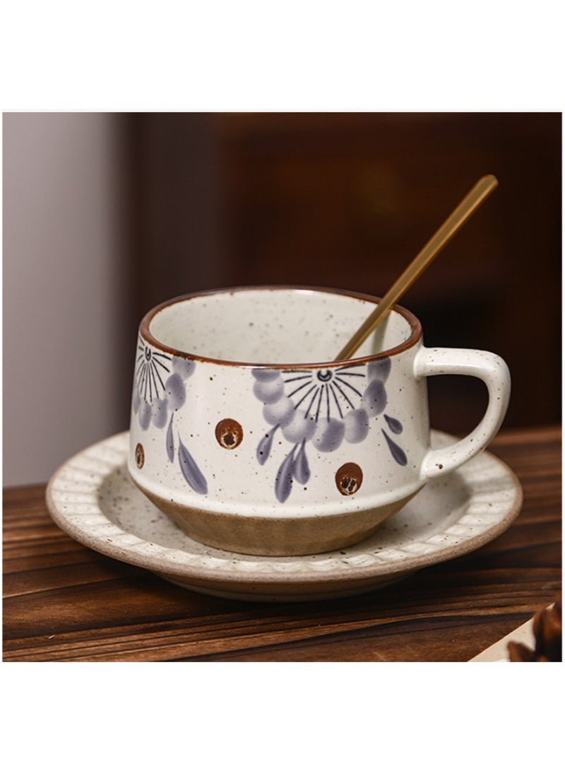 آنا 300 مل كوب سيراميك لاتيه شاي بالحليب بتصميم بسيط وعتيق - Image 5