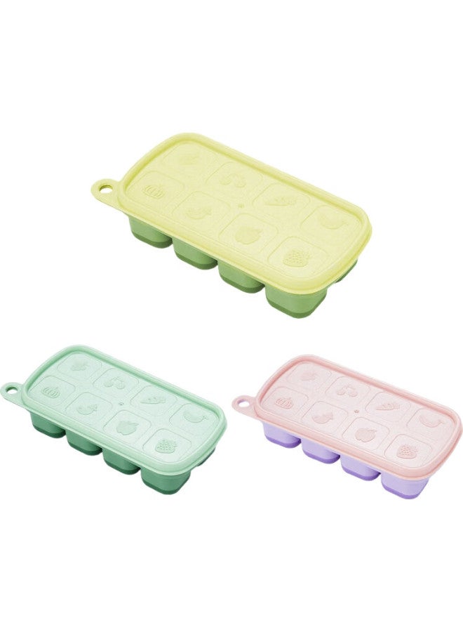 Caizhi Ice Cube Mold, Baby Food Tray, Ice Cube Tray, Silicone Freezer Mold, 3-Pack, Cz6911 - Image 1