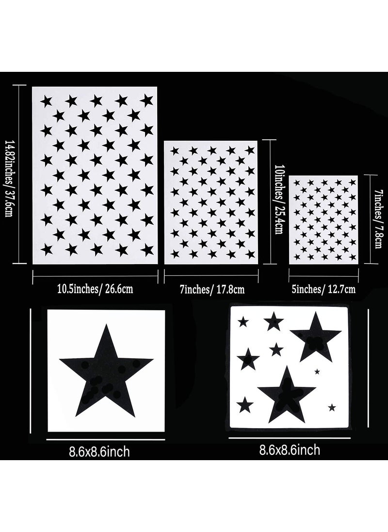 Usnyabni 5 Pieces American Flag 50 Stars Stencil Template for Painting on Wood, Fabric, Paper, Airbrush, Walls Art (a)  - Image 2