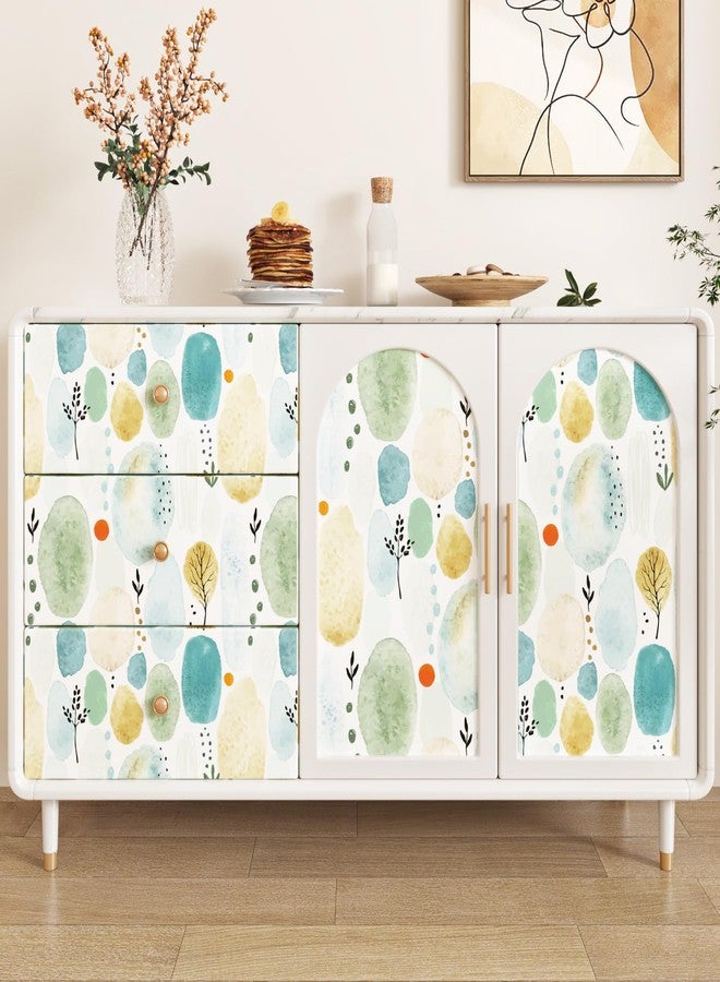 Wallderful Blue Abstract Self Adhesive Wallpaper Vintage Vinyl Peel and Stick Cabinet Covering Contact Paper Temporary Removable Roommates Peel and Stick Wallpaper Bathroom Kitchen Counter Top Paper - Image 2