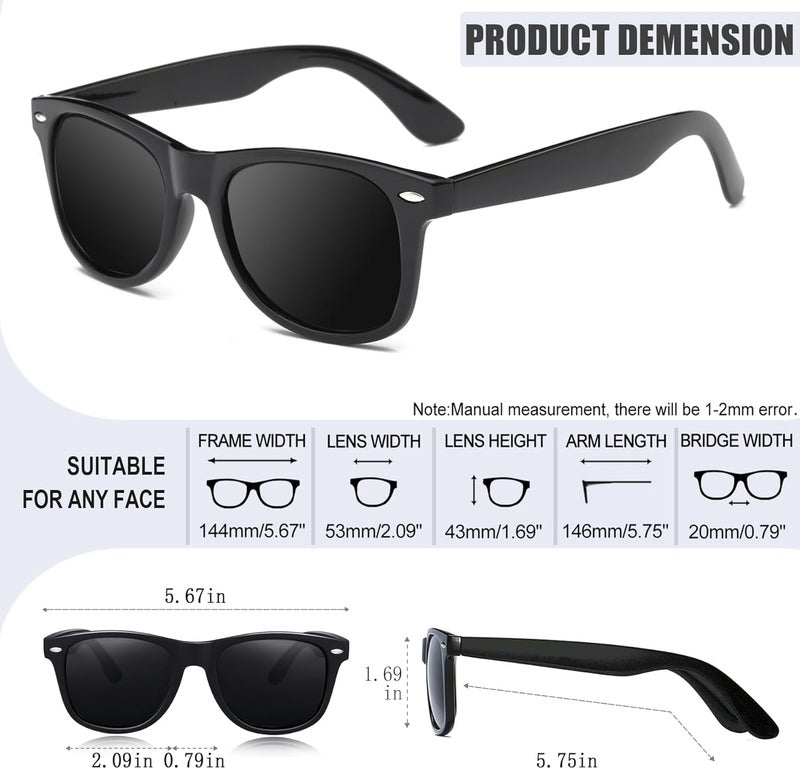 Joopin Square Sunglasses Men Women Polarized UV Protection Classic Trendy Lightweight Designer Sun Glasses for Driving Fishing Hiking Golf - Image 4