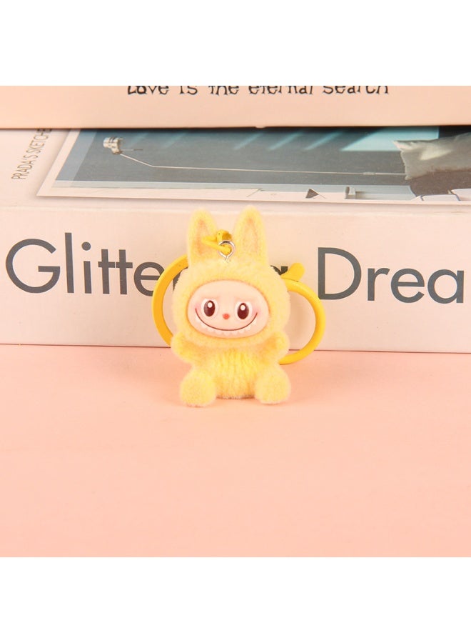 NIBEMINENT Creative Flocking LABUBU Keychain Pendants, Cute Resin Accessory Figurines And Gifts 