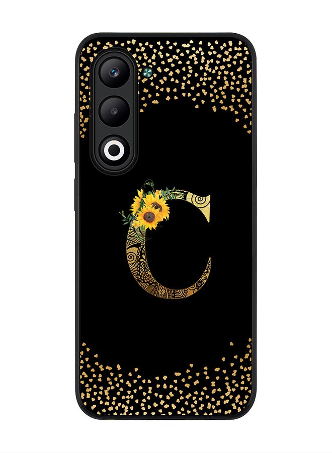 Stylizedd For Oppo A5 5G / A5 4G Case,Slim fit Camera Protection, Shockproof Thin Phone cover  - Custom Floral Monogram - C ( Black )
