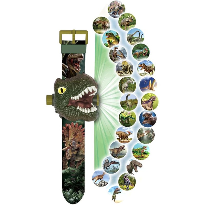 RAYCHY Cartoon Watch Dinosaur Projection Children's Watch 3D Tyrannosaurus Electronic Watches for Kids Gift, Grey - Image 1