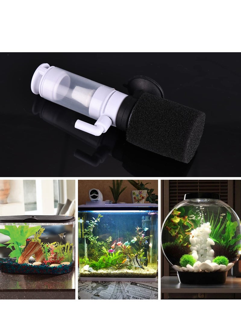 SYOSI Mini Aquarium Sponge Filter 2PCS Fry Betta Shrimp Foam Filter Kit with Airline Tubing Quiet Internal Fish Tank Filter - Image 5