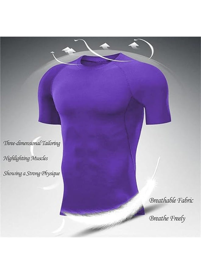 Men's Compression Shirts Short Sleeve Athletic Tops, Cool Dry Workout Shirt Sports T-Shirt - Image 5