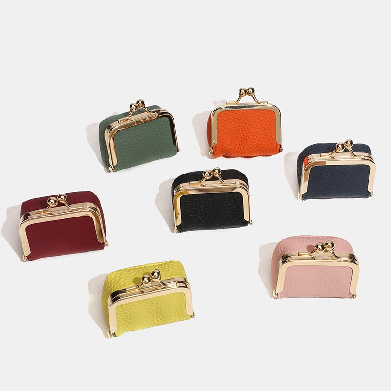 Genuine Leather Coin Purse with Frame Clasp - Image 2