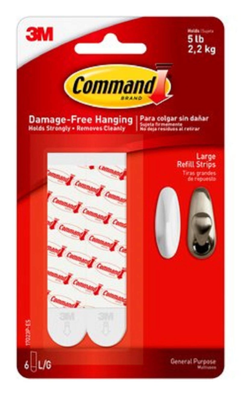 Command 3M 17023P Command Mounting Refill Strips, Large, 6-Strip, 4-Pack - Image 4