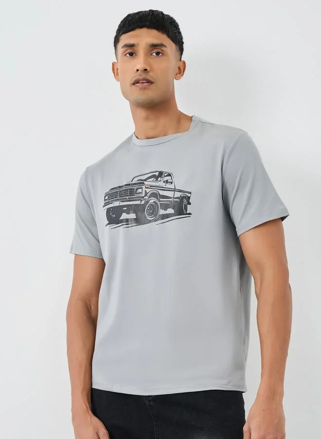 Take Two Graphic Print Round Neck Regular Fit T-Shirt