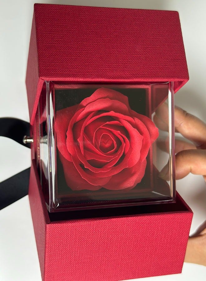 Acrylic Double Open Rose Gift Packing Box - Image 3