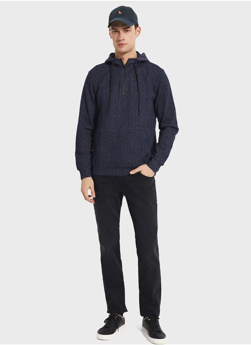JUNE Essentail Half Zipper Hoodie