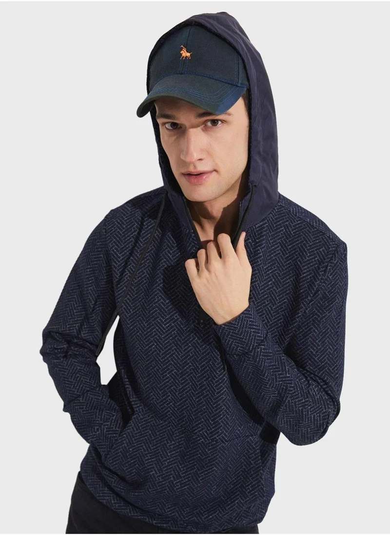 JUNE Essentail Half Zipper Hoodie