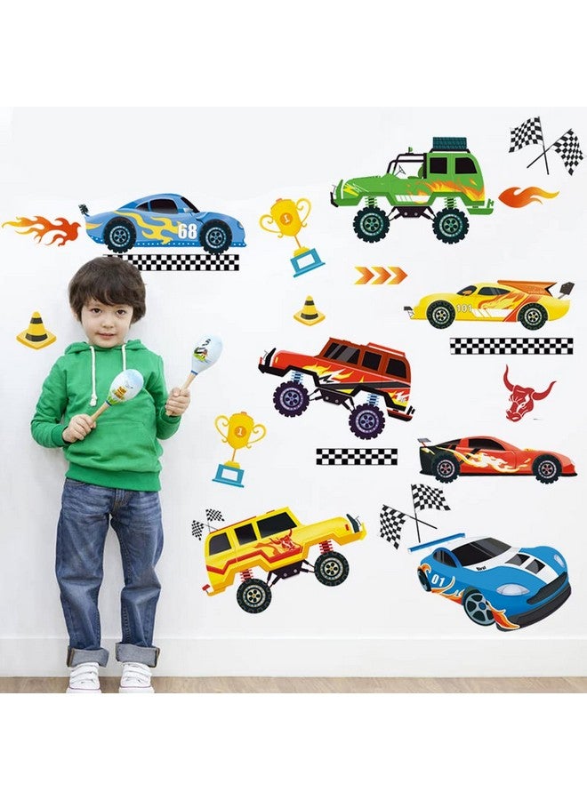 Runtoo Racing Car Wall Decals Vehicle Sign Wall Stickers Kids Boys Bedroom Toddles Playroom Nursery Wall Decor - Image 3