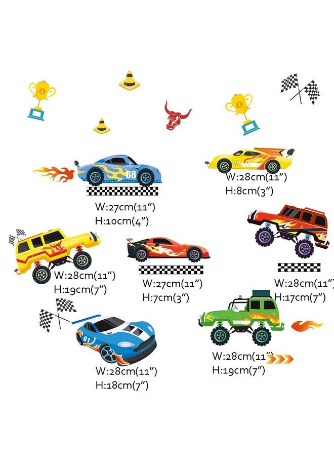 Runtoo Racing Car Wall Decals Vehicle Sign Wall Stickers Kids Boys Bedroom Toddles Playroom Nursery Wall Decor - Image 4