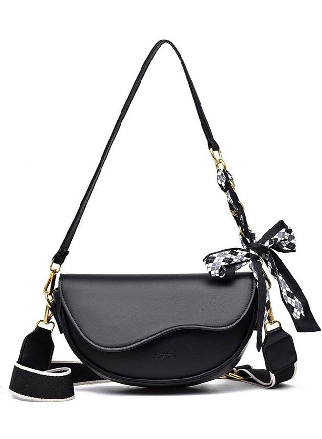 حقيبة متقاطعة من الطراز القديم الأسود - Image 1