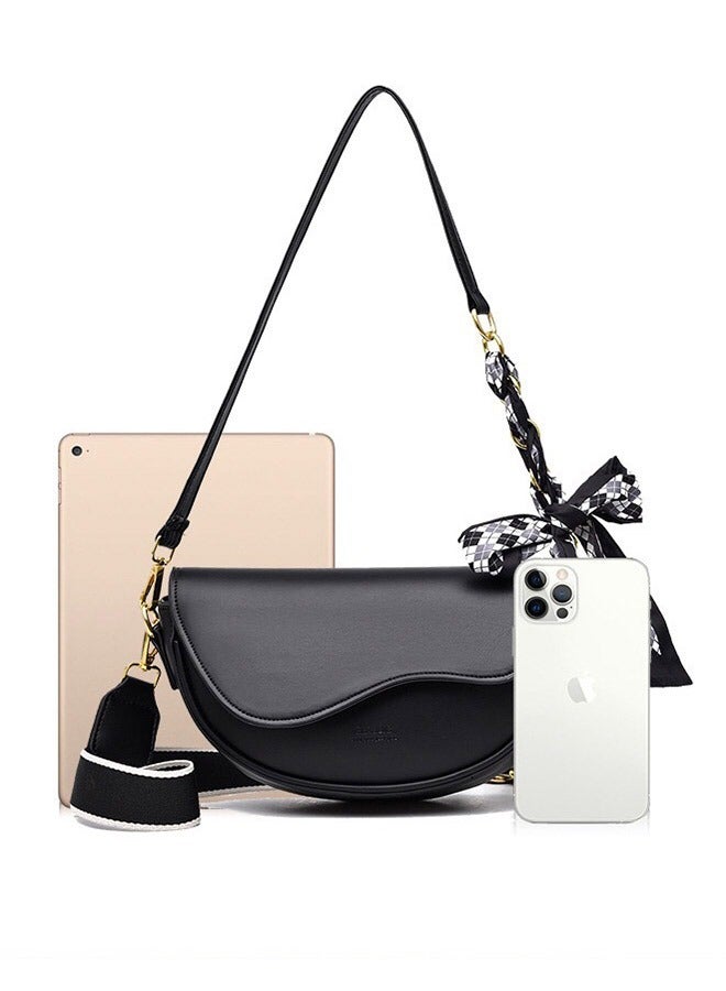 حقيبة متقاطعة من الطراز القديم الأسود - Image 2