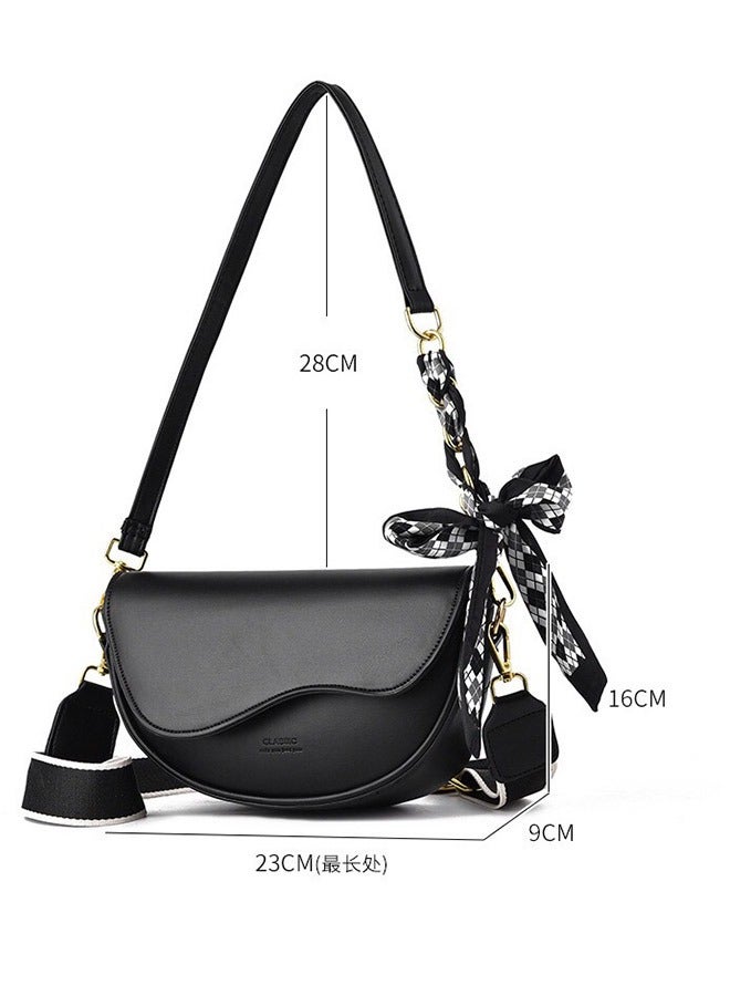 حقيبة متقاطعة من الطراز القديم الأسود - Image 3