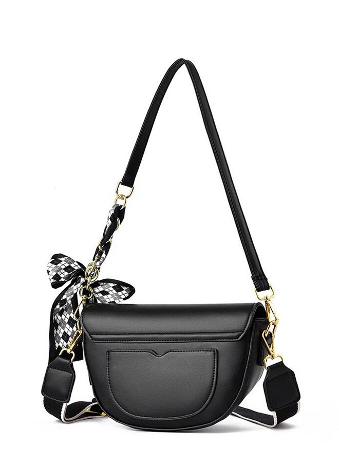 حقيبة متقاطعة من الطراز القديم الأسود - Image 4