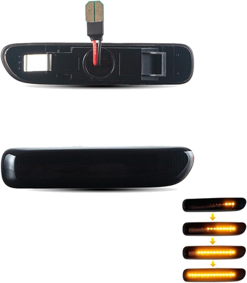 QASULER Dynamic Amber Flowing Turn Signal Lamps for BMW E46 - Image 4
