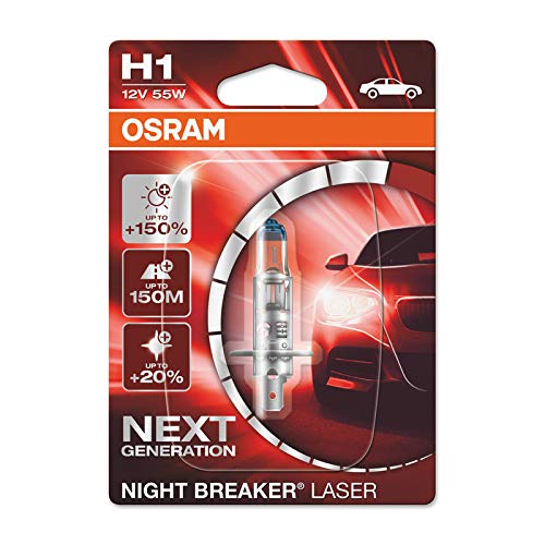 OSRAM NIGHT BREAKER LASER H1, next generation, 150% more brightness, halogen headlamp, 64150NL-01B, 12V, passenger car, single blister (1 lamp) - Image 3