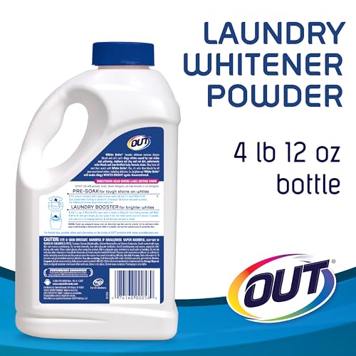 OUT White Brite Laundry Whitener Bleach Alternative, Stain Remover Detergent Booster Powder for Clothes, 4 Pound 12 Ounce Bottle - Image 2