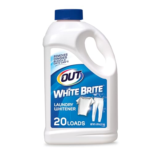 OUT White Brite Laundry Whitener Bleach Alternative, Stain Remover Detergent Booster Powder for Clothes, 4 Pound 12 Ounce Bottle - Image 1