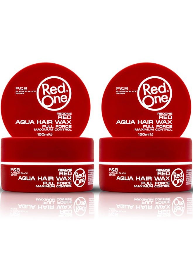 RedOne Aquatic Hair Wax Red 150 ml | Edge Control | Ultra Hold | Hair Wax for Men and Women | Strawberry Fragrance | Maximum Control - Pack of 2 - Image 1