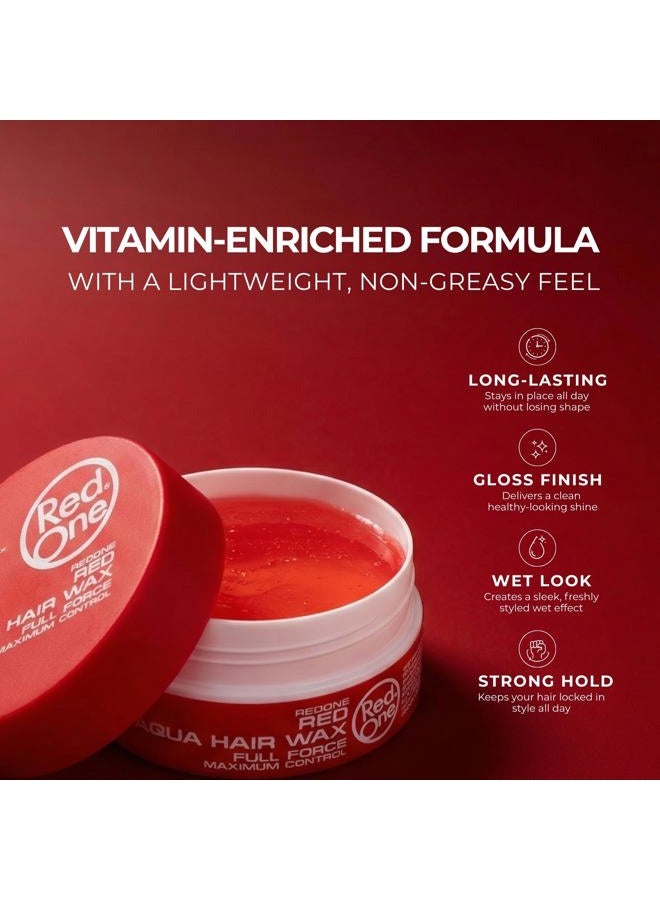 RedOne Aquatic Hair Wax Red 150 ml | Edge Control | Ultra Hold | Hair Wax for Men and Women | Strawberry Fragrance | Maximum Control - Pack of 2 - Image 2