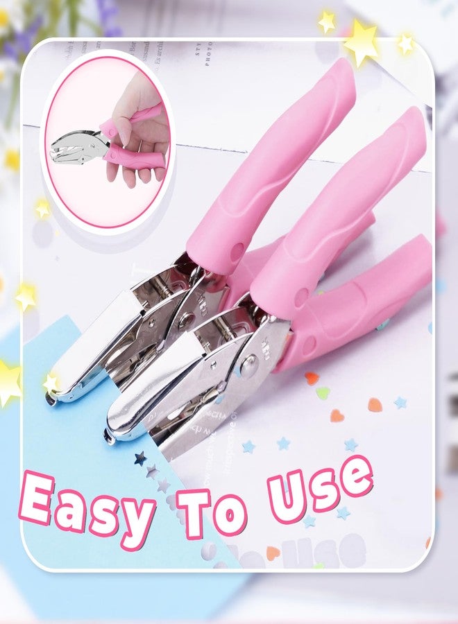 يو سي اي سي مجموعة UCEC من 5 قطع معدنية يدوية لثقب واحد للعلامات، ثقوب صغيرة 1/4 بوصة، أشكال ثقوب للأعمال اليدوية مع دائرة على شكل قلب ونجمة وثقوب صغيرة للوازم المدرسية لبطاقات الحرف اليدوية - Image 4