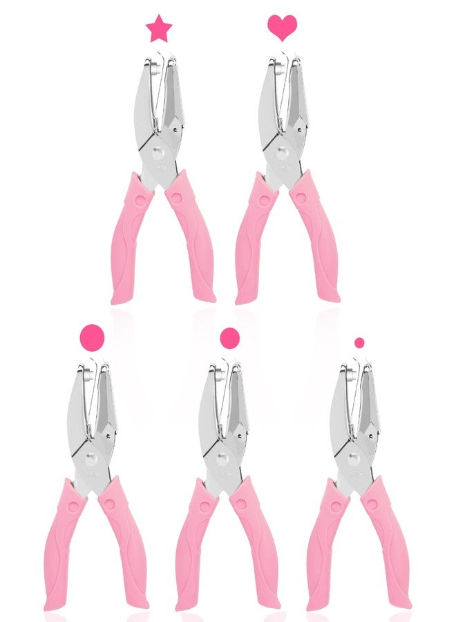 يو سي اي سي مجموعة UCEC من 5 قطع معدنية يدوية لثقب واحد للعلامات، ثقوب صغيرة 1/4 بوصة، أشكال ثقوب للأعمال اليدوية مع دائرة على شكل قلب ونجمة وثقوب صغيرة للوازم المدرسية لبطاقات الحرف اليدوية - Image 1