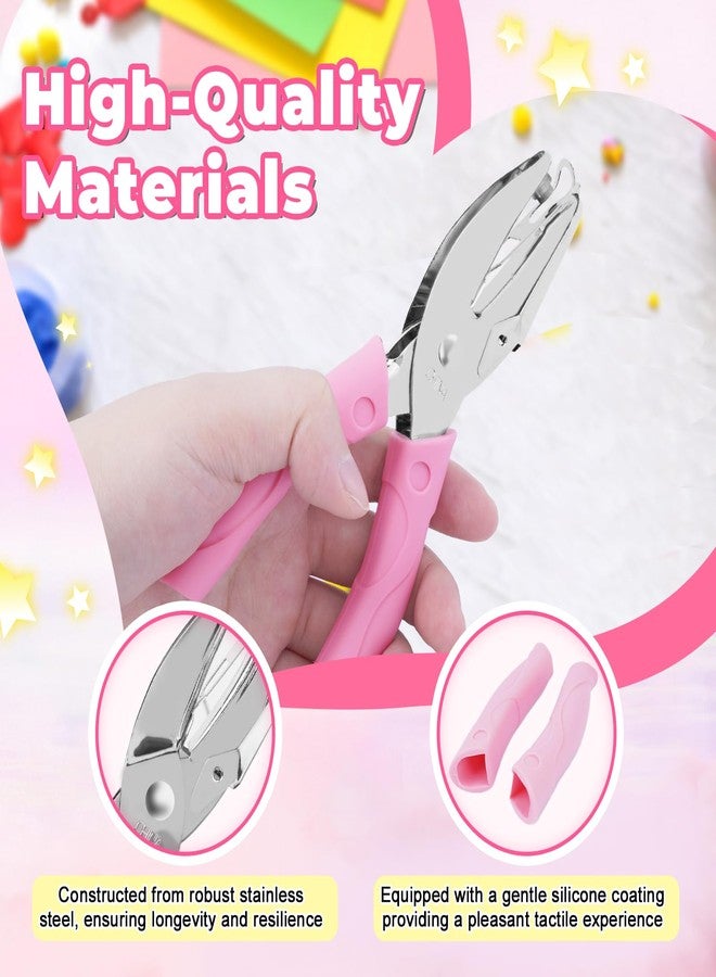 يو سي اي سي مجموعة UCEC من 5 قطع معدنية يدوية لثقب واحد للعلامات، ثقوب صغيرة 1/4 بوصة، أشكال ثقوب للأعمال اليدوية مع دائرة على شكل قلب ونجمة وثقوب صغيرة للوازم المدرسية لبطاقات الحرف اليدوية - Image 3