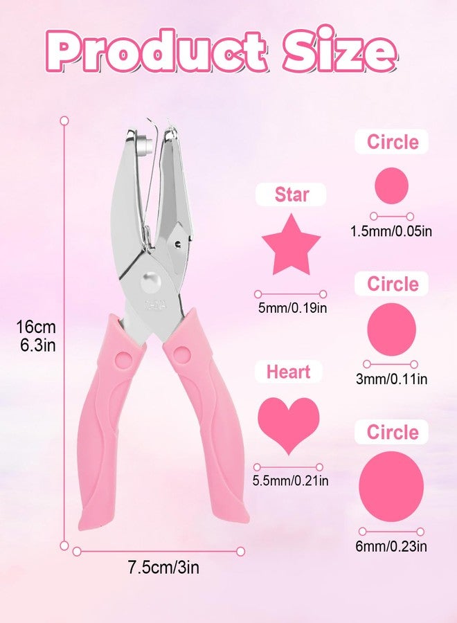 يو سي اي سي مجموعة UCEC من 5 قطع معدنية يدوية لثقب واحد للعلامات، ثقوب صغيرة 1/4 بوصة، أشكال ثقوب للأعمال اليدوية مع دائرة على شكل قلب ونجمة وثقوب صغيرة للوازم المدرسية لبطاقات الحرف اليدوية - Image 2