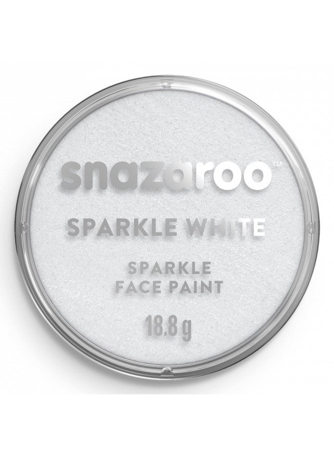 Snazaroo دهان الوجه والجسم المتلألئ من سنزارو، 18.8 جرام (0.66 أونصة) وعاء، أبيض متلألئ - Image 1