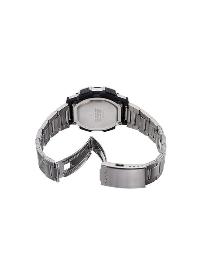 كاسيو Men's Men's Digital Display Watch With Silver Stainless Steel Strap - AE-1100WD-1A للرجال
