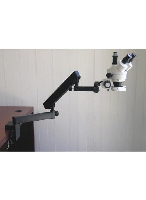 AmScope AmScope SM6TFRL Professional Trinocular Stereo Zoom Microscope WH10x Eyepieces 7X45X Magnification 07X45X Zoom Objective 8W Fluorescent Ring Light Clamping Articulating Arm Stand 110V120V  - Image 3
