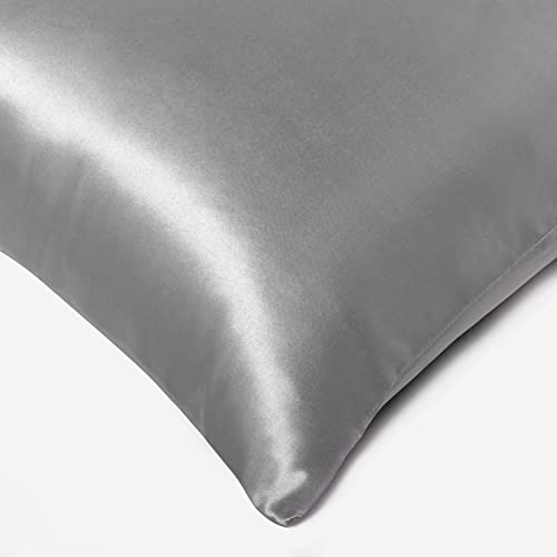 Treely Satin Pillow Covers 20x60 Inches,Silky Satin Body Pillow Pillowcase Protect Hair and Skin,Slip Long Pillow Cases 2 Pack with Envelope Closure, Silver Grey - Image 5