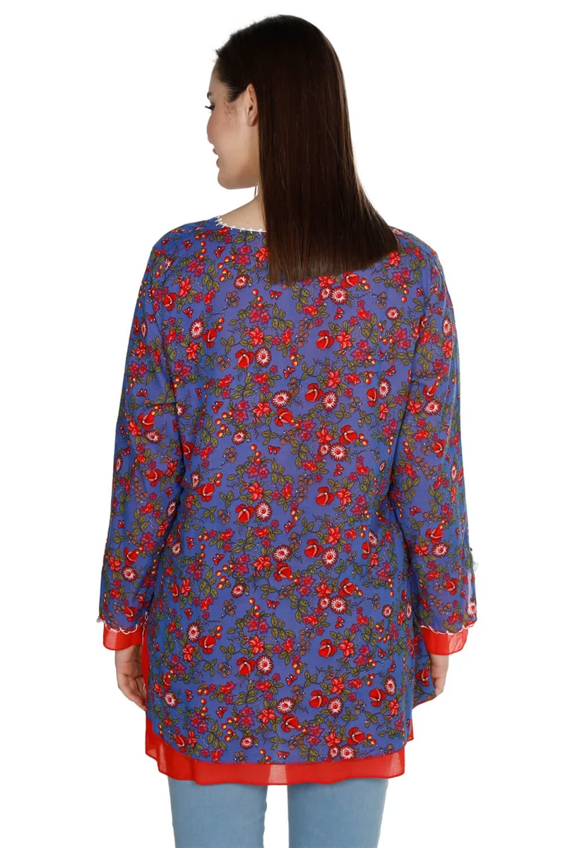 Eliş Şile Bezi Long Sleeve Ceyda Voile Blouse Saks 6171