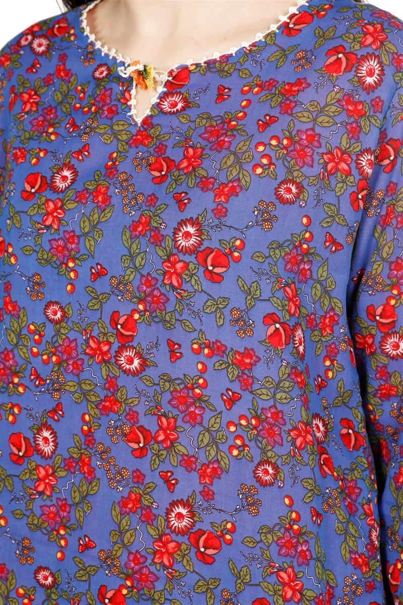 Eliş Şile Bezi Long Sleeve Ceyda Voile Blouse Saks 6171