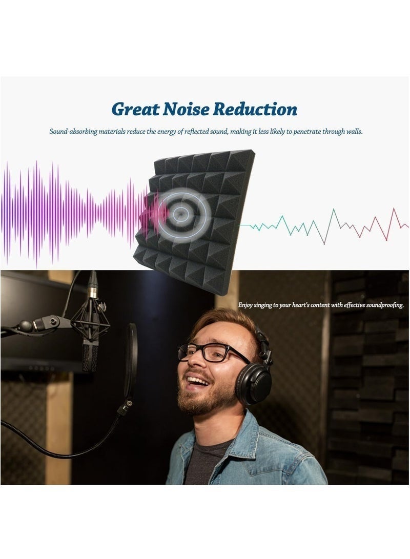 WALALLA 12 Pack Sound Proof Foam Panels for Walls Acoustic Wall Panels Self-Adhesive 30x30x5 cm High Density Sound Panels Noise Reducing - Image 2