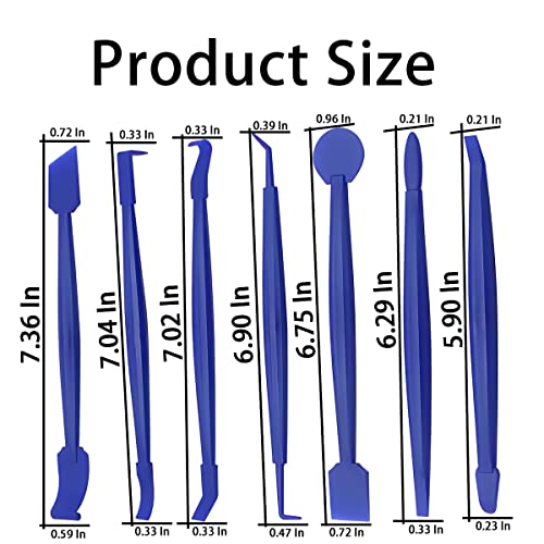AICEL Car Wrapping Vinyl Tool Kit, Set of 7 Window Film Tint Miniature Squeegee, Auto Wrap Edge Trimming Stick, Curves Slot Corner Installing Tool for Vehicle Wraps and Stickers (Blue) - Image 2