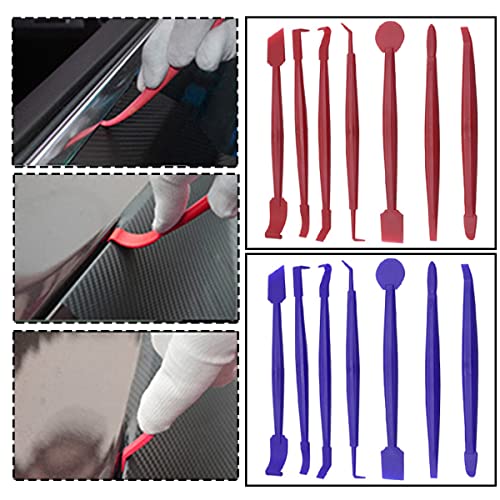 AICEL Car Wrapping Vinyl Tool Kit, Set of 7 Window Film Tint Miniature Squeegee, Auto Wrap Edge Trimming Stick, Curves Slot Corner Installing Tool for Vehicle Wraps and Stickers (Blue) - Image 3