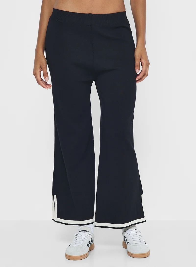 Ginger Contrast Trim Detail Loose Knitted Top & Pant Set
