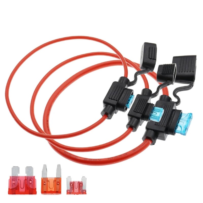 مجموعة حامل فيوز سيارة مقاوم للماء قياسي 16AWG 4A 32V 10 18 AWG متعدد التقييمات 3A 20A - Image 5